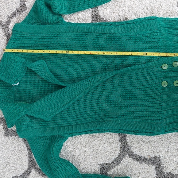 PGS Vintage Wool Blend Kelly Green Cardigan Sweater Size Small - Picture 6 of 8